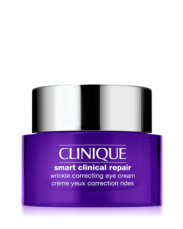 NEW Clinique Smart Clinical Repair™ Wrinkle Correcting Eye Cream, Wrinkle-fighting eye cream helps strengthen your dermal support structure for smoother, younger-looking skin. 88% say eye area looks younger.* Safe for sensitive eyes.&lt;br&gt;&lt;br&gt;&lt;b&gt;Benefits:&lt;/b&gt; Strengthens, visibly smooths line and wrinkles, hydrates&lt;br&gt;&lt;br&gt;&lt;b&gt;Key Ingredients:&lt;/b&gt; CL1870 Peptide Complex, Sigesbeckia orientalis extract, Hyaluronic Acid&lt;br&gt;&lt;br&gt;&lt;b&gt;Skin Type:&lt;/b&gt; Very Dry to Dry, Dry Combination, Combination Oily, Oily&lt;br&gt;&lt;br&gt;&lt;b&gt;Category:&lt;/b&gt; Skincare&lt;br&gt;&lt;br&gt;&lt;br&gt;&lt;i&gt;*Consumer testing on 156 women after using the product for 4 weeks.&lt;/i&gt;