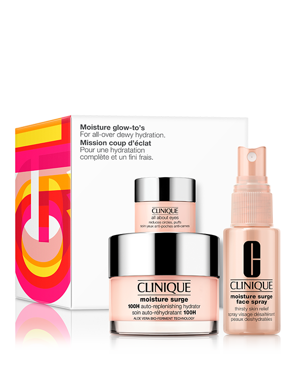 Moisture Glow-To&#039;s: Hydrating Skincare Set, Three refreshing must-have skincare products for dewy hydration. A ₹5,200 value. &lt;br&gt;&lt;br&gt;Category: Skincare